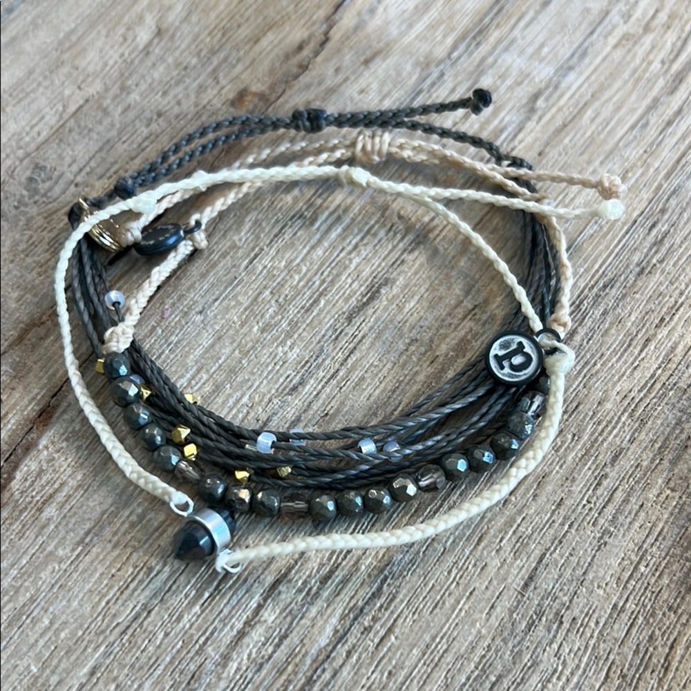 Pura Vida Bracelet Bundle Laborite Crystal Stone Cream Bead Healing Rare Set